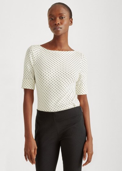 Top Ralph Lauren Polka-Dot Algodão-Blend Mulher 29641-SABU